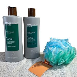 Raw Sugar Men Body Wash Eucalyptus + Cedar Leaf Bundle